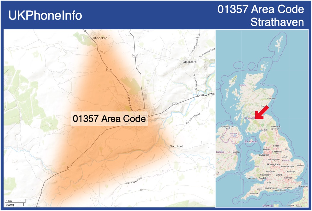 Map of the 01357 area code