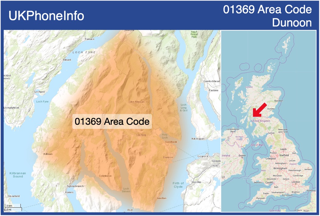 Map of the 01369 area code