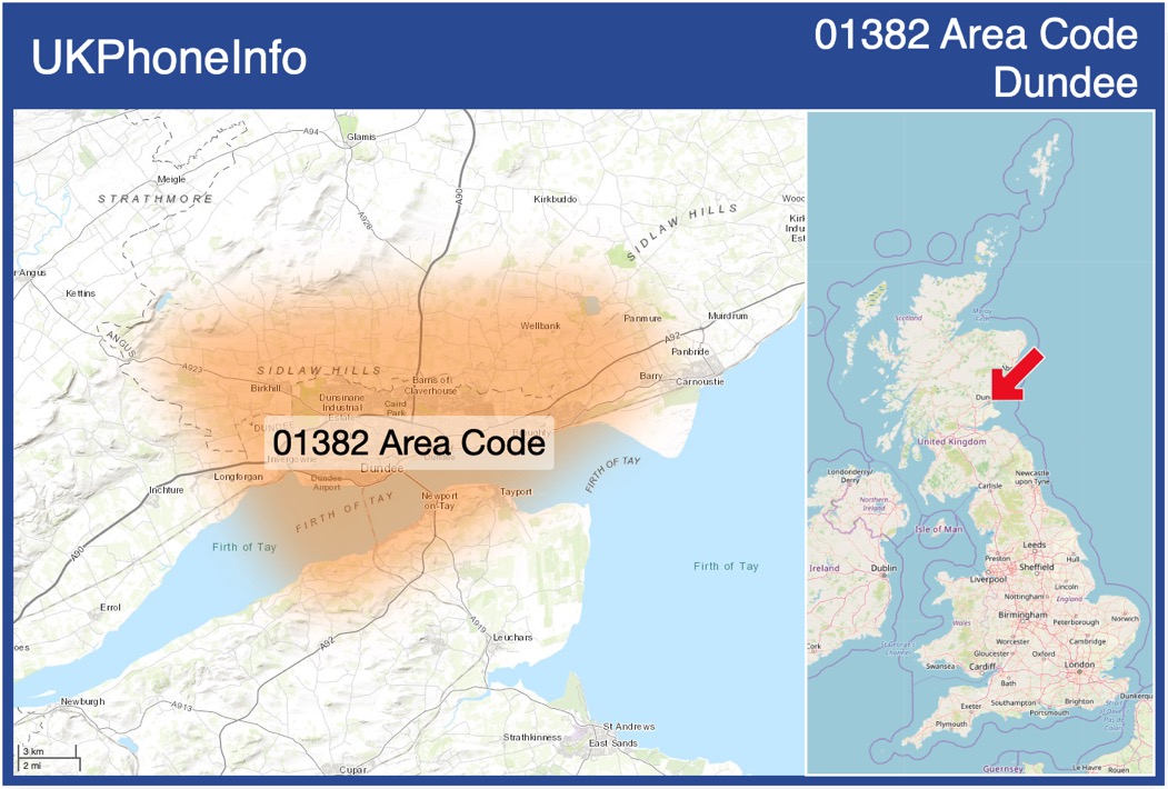 Map of the 01382 area code