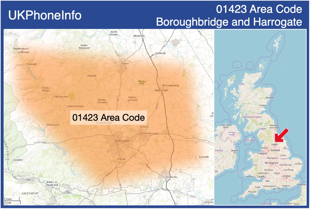 Map of the 01423 area code