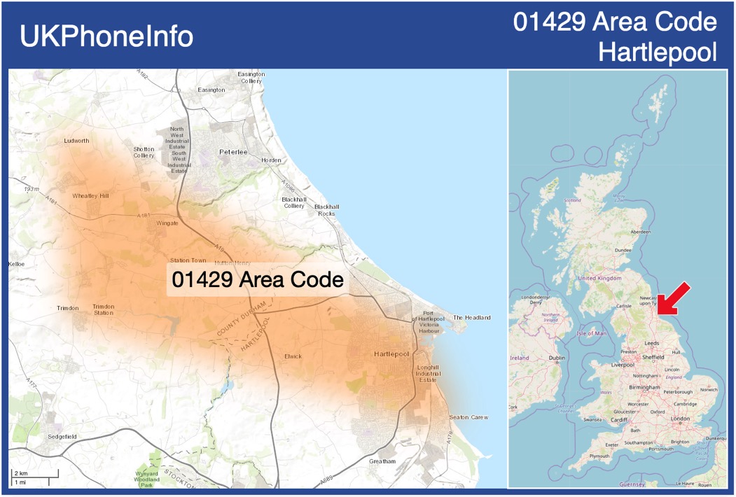 Map of the 01429 area code
