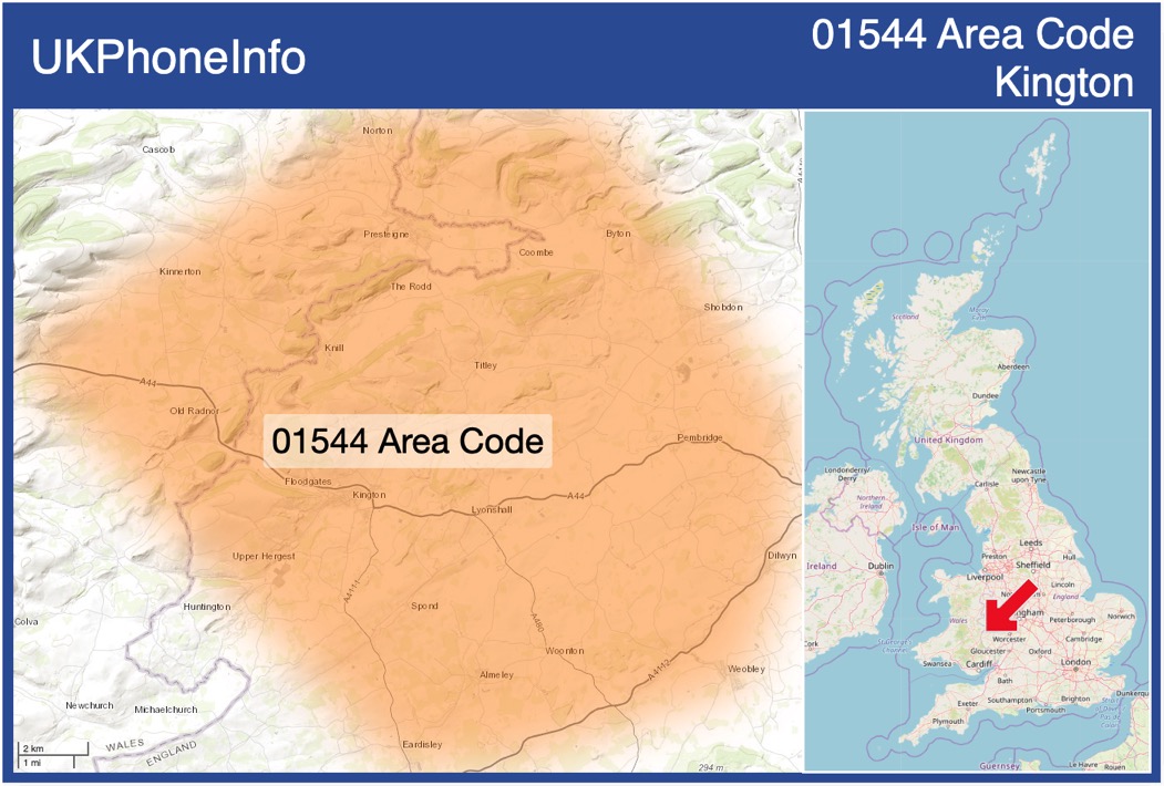 Map of the 01544 area code