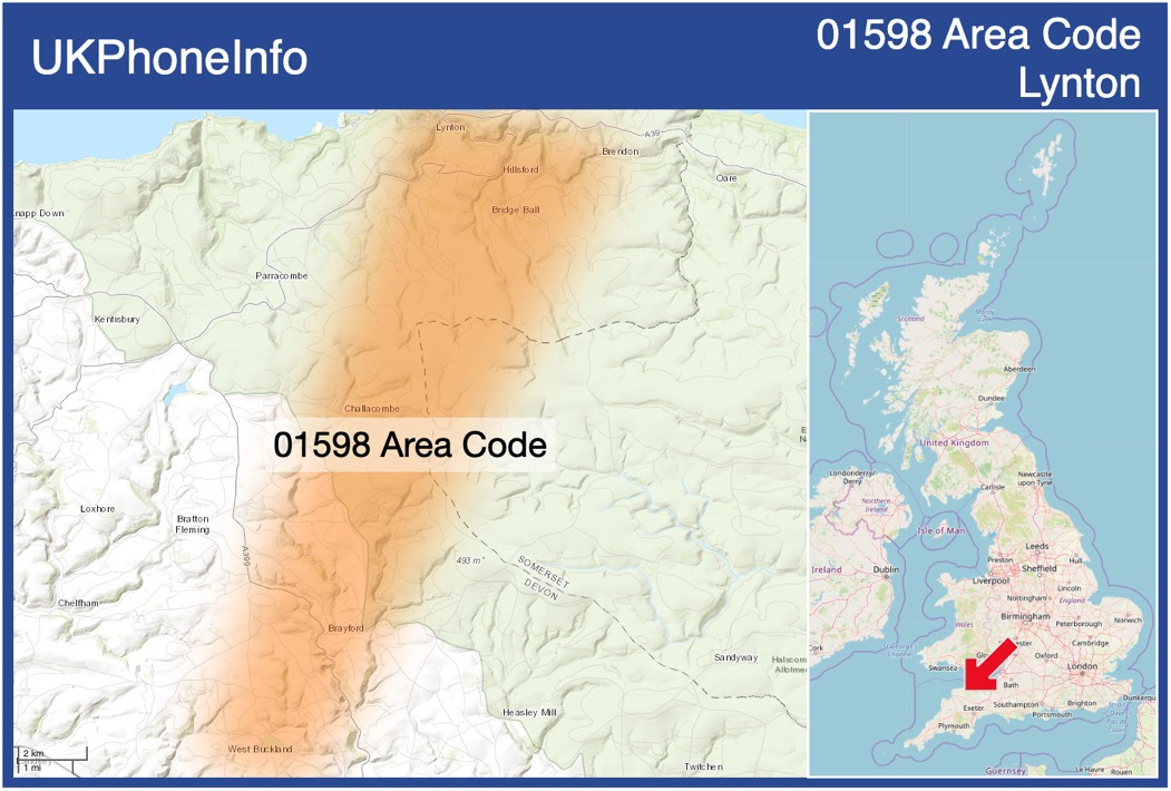 Map of the 01598 area code