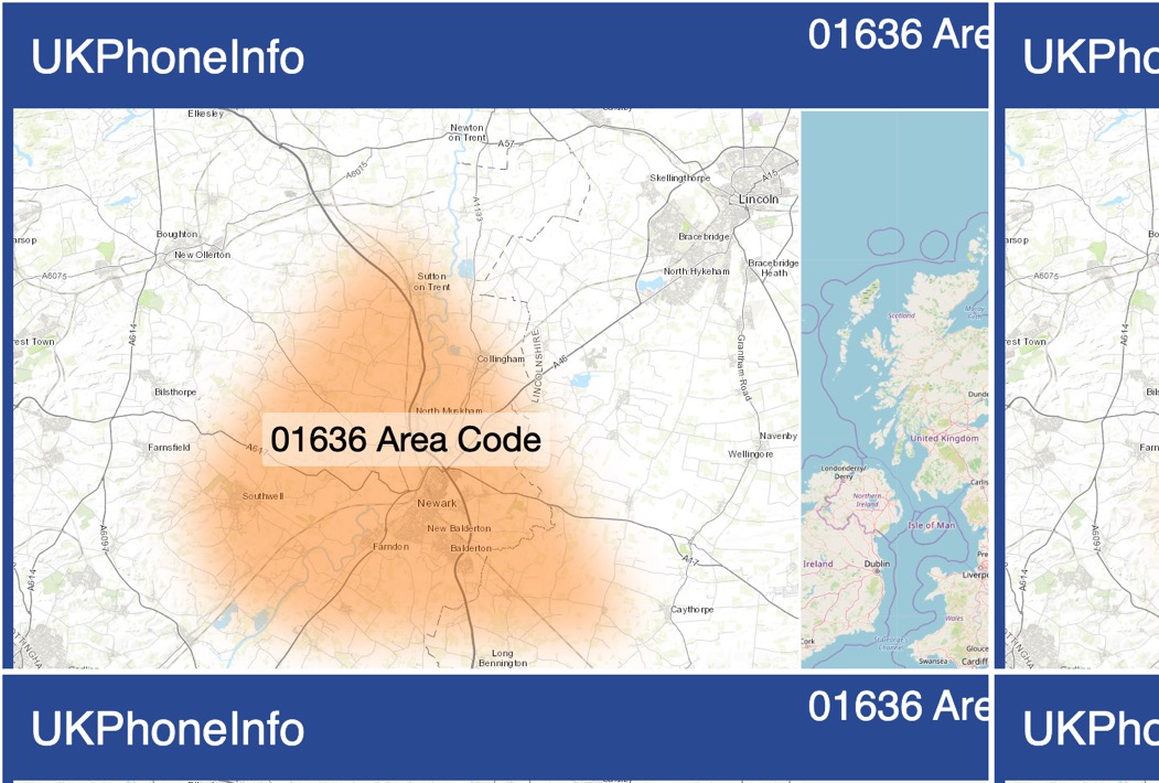 Map of the 01636 area code
