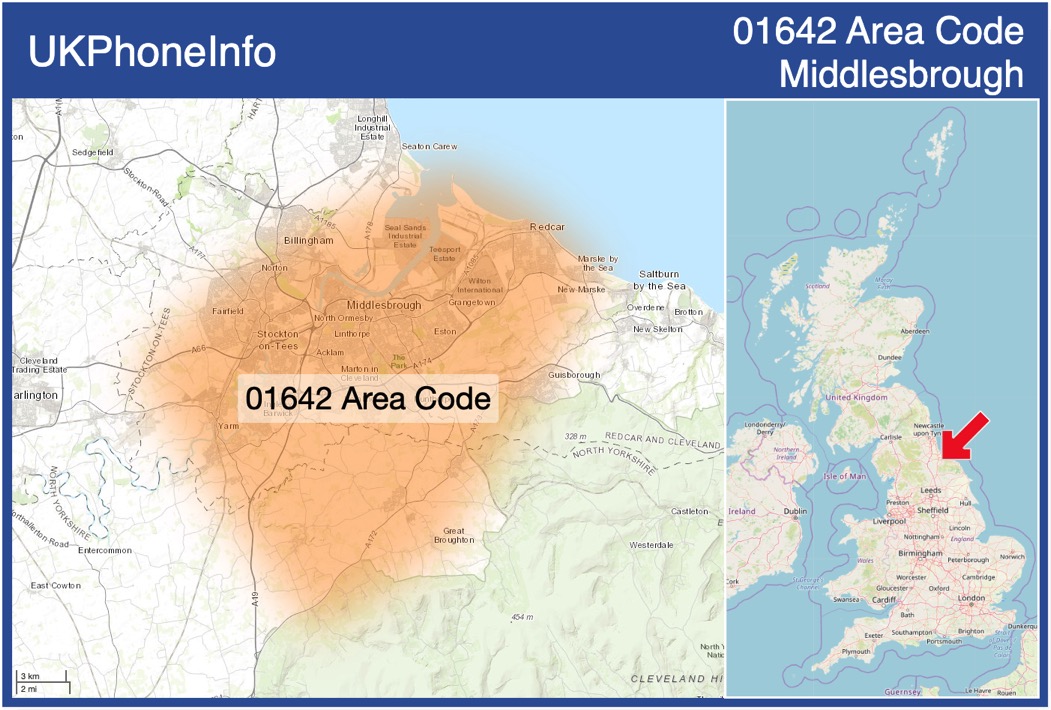 Map of the 01642 area code