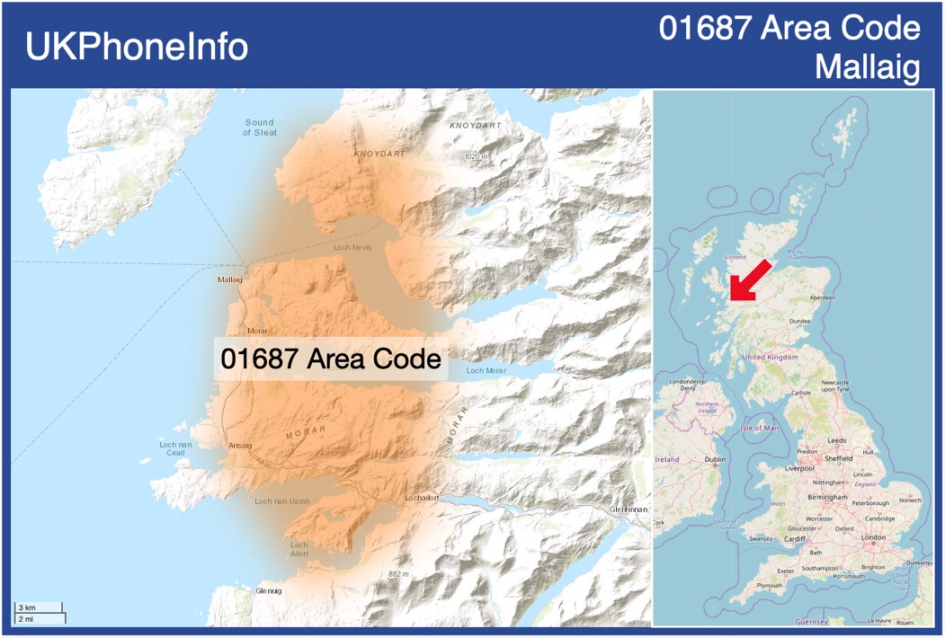Map of the 01687 area code