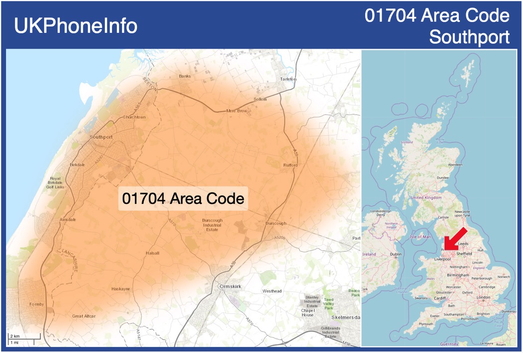 Map of the 01704 area code