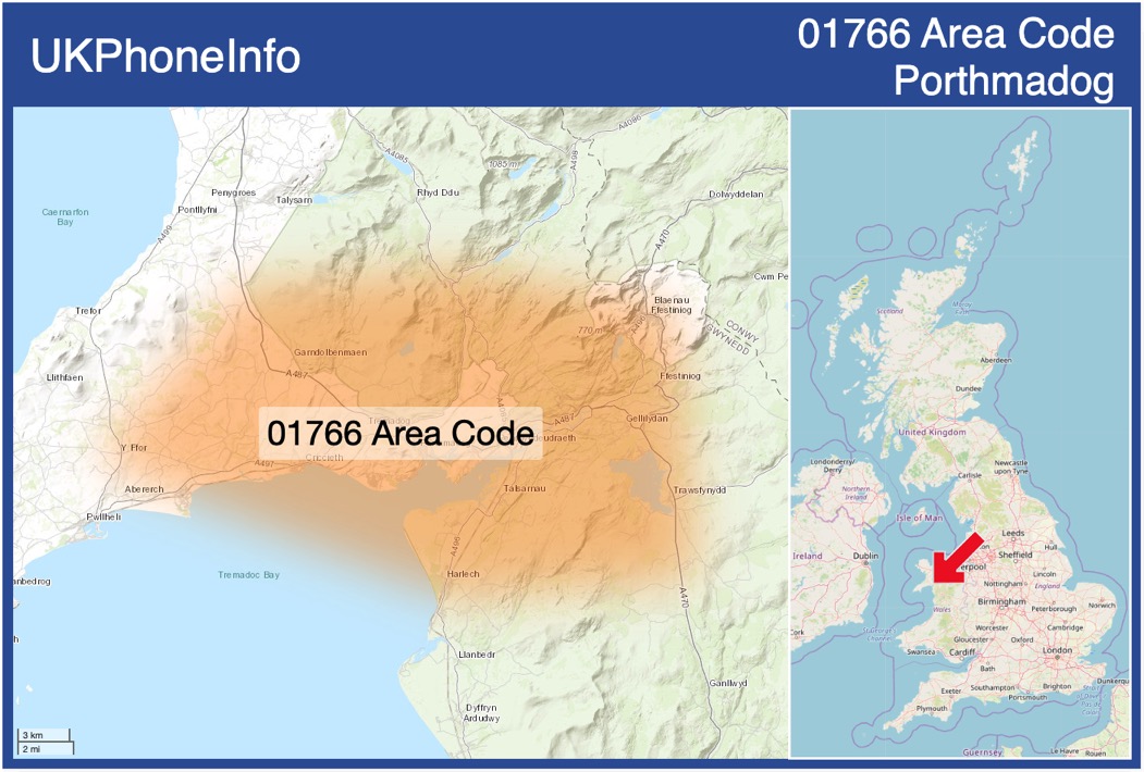 Map of the 01766 area code