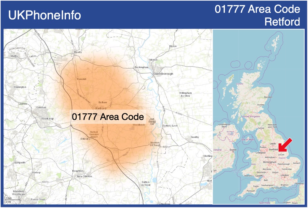 Map of the 01777 area code