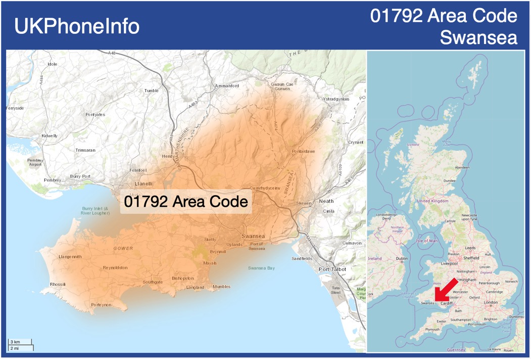 Map of the 01792 area code