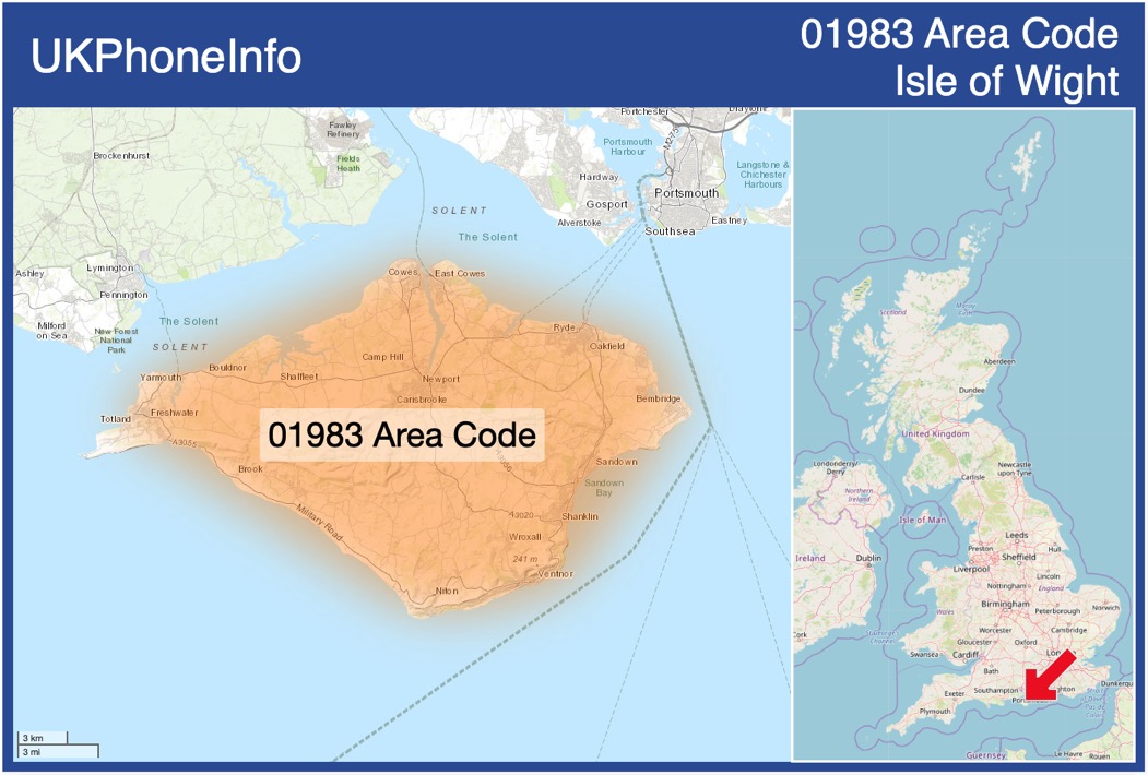 Map of the 01983 area code