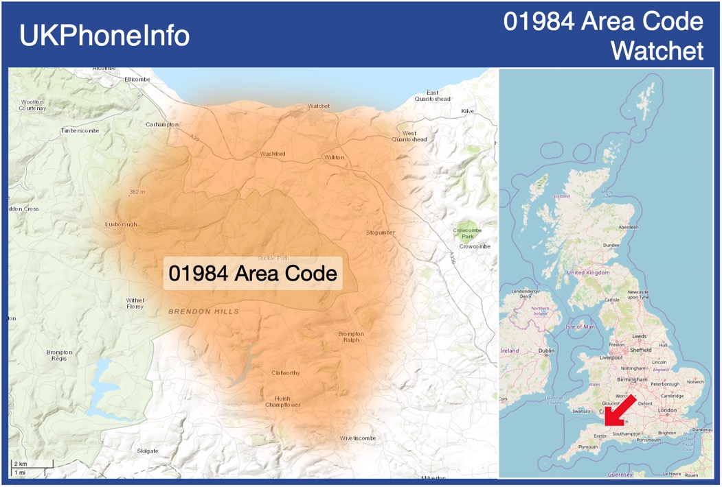 Map of the 01984 area code