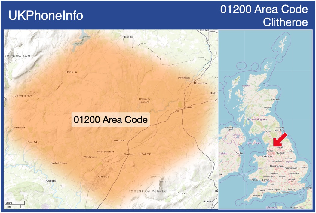 Map of the 01200 area code