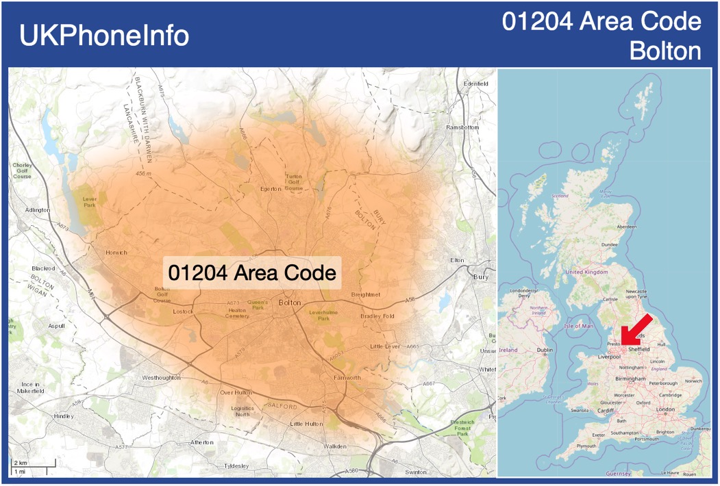 Map of the 01204 area code