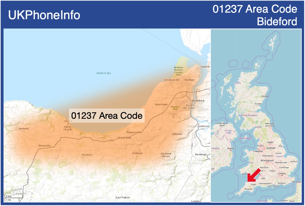 Map of the 01237 area code