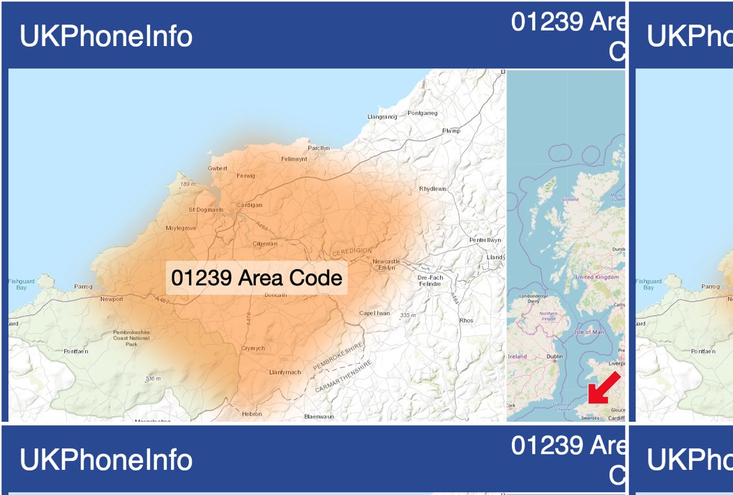 Map of the 01239 area code