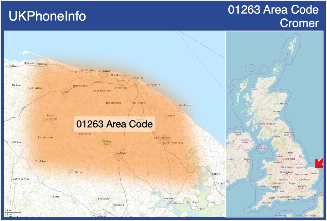 Map of the 01263 area code