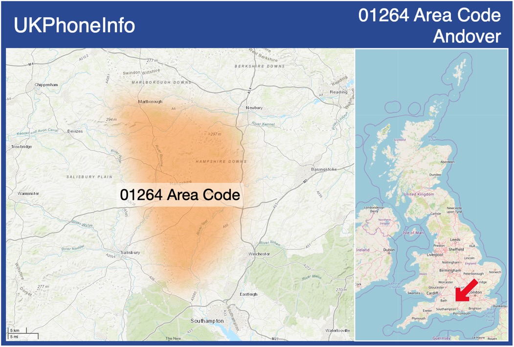 Map of the 01264 area code