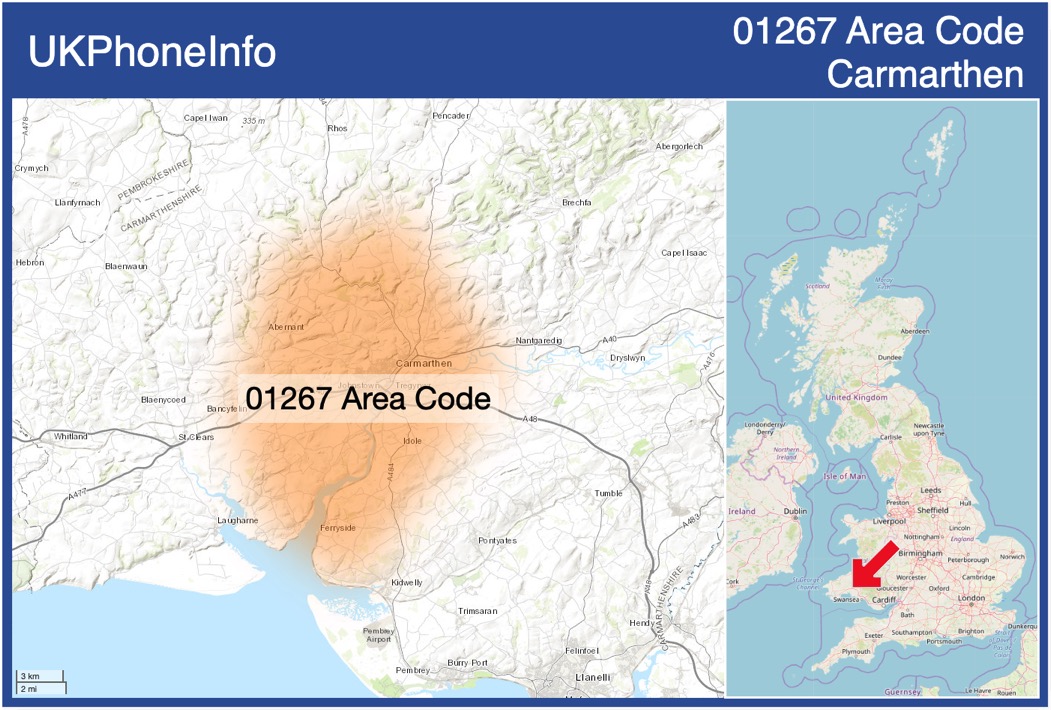 Map of the 01267 area code