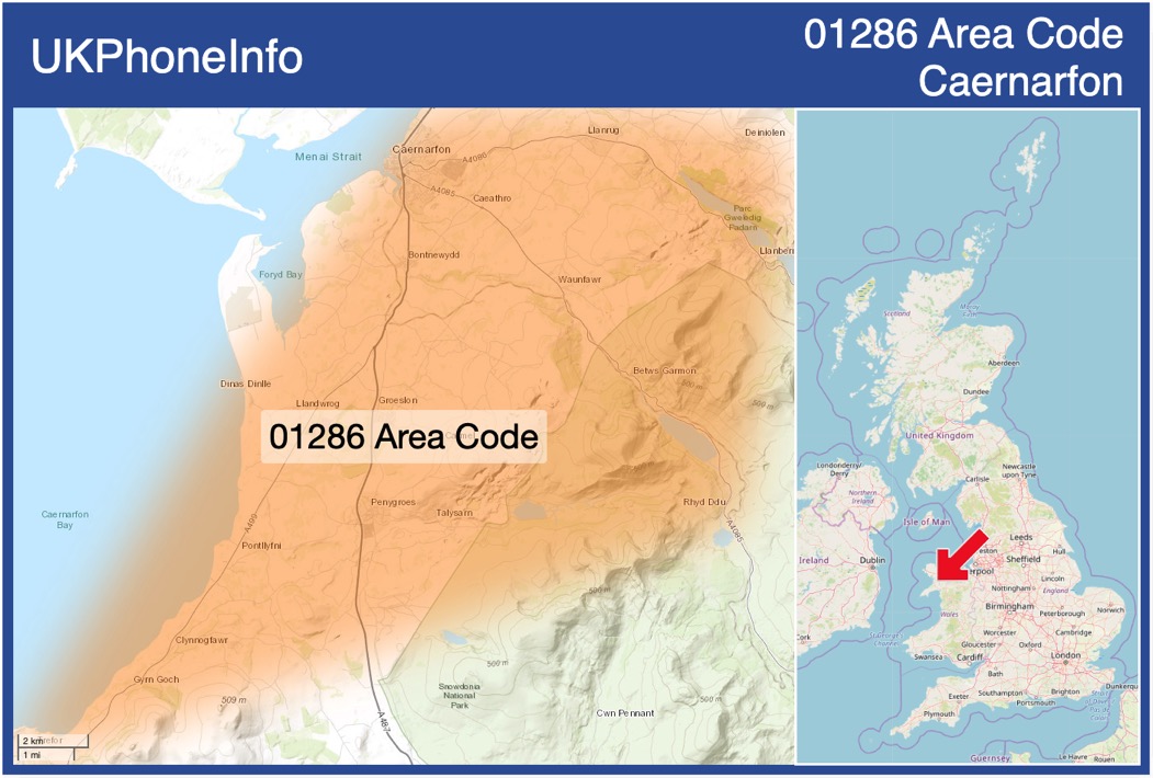 Map of the 01286 area code