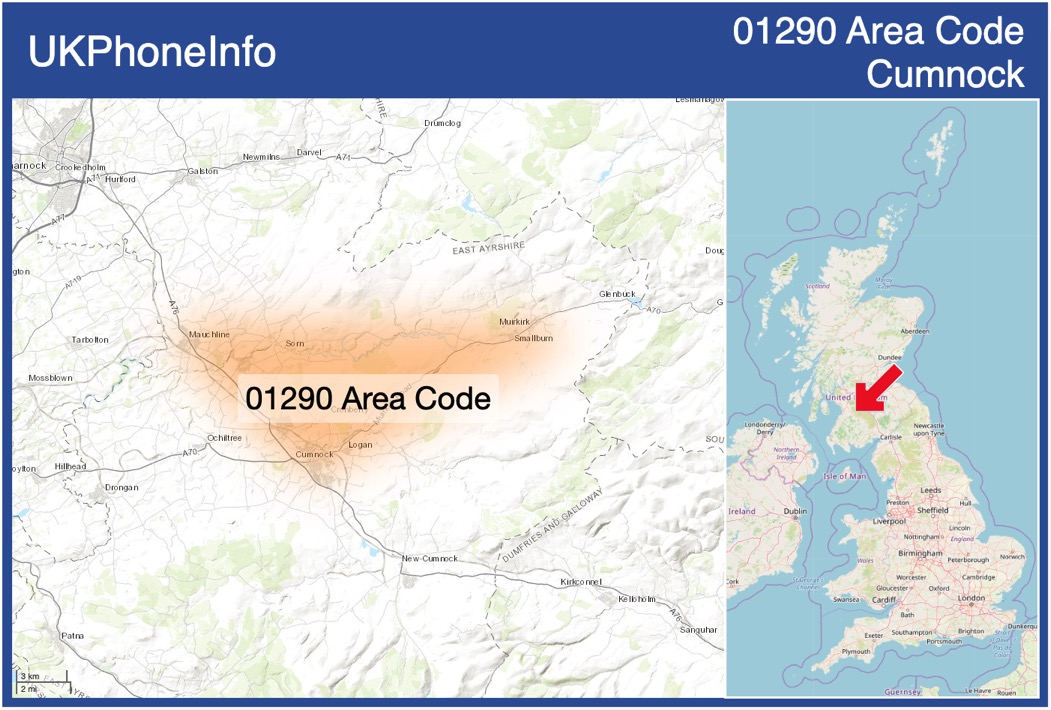 Map of the 01290 area code