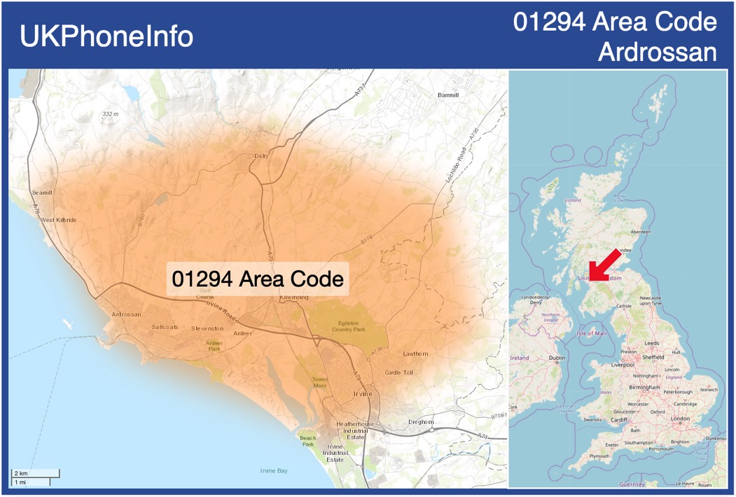 Map of the 01294 area code