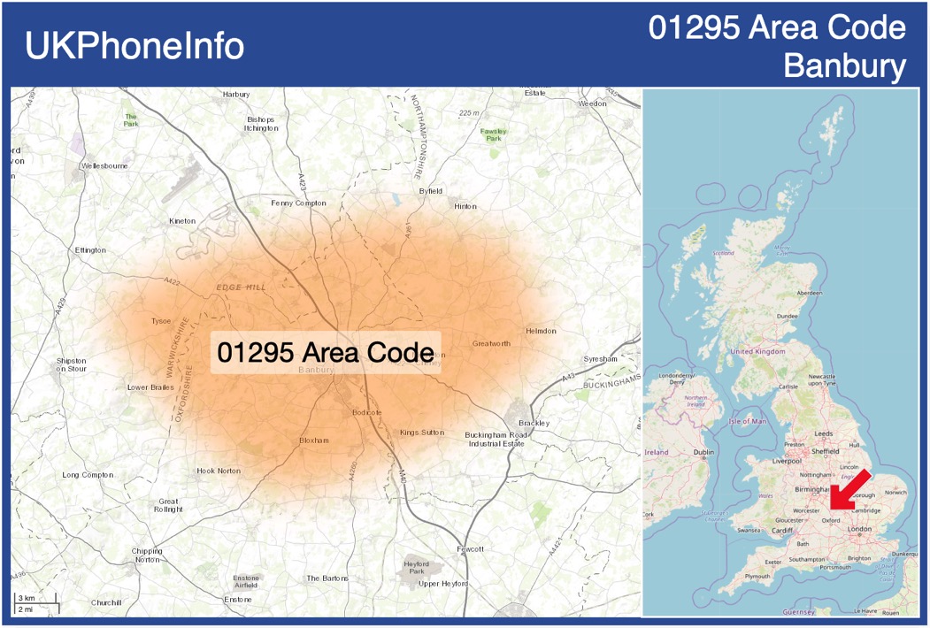 Map of the 01295 area code