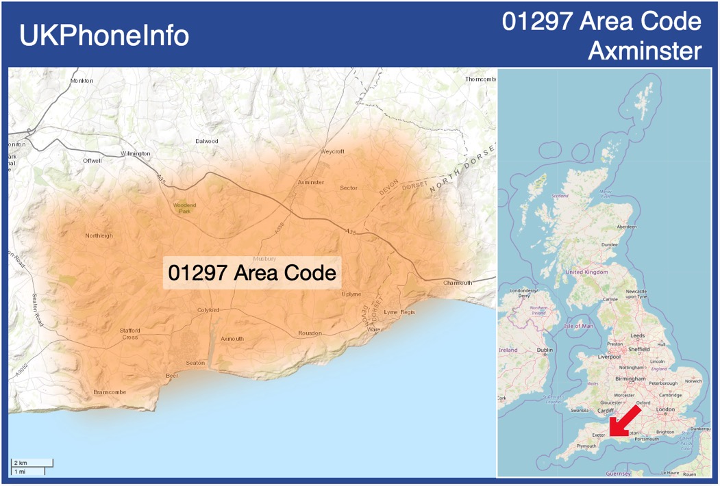 Map of the 01297 area code
