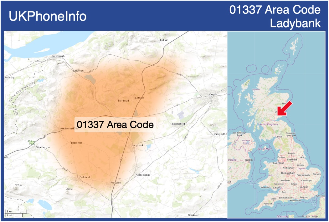 Map of the 01337 area code