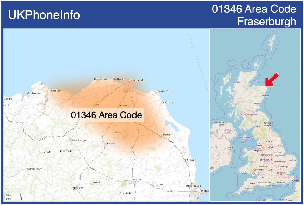 Map of the 01346 area code