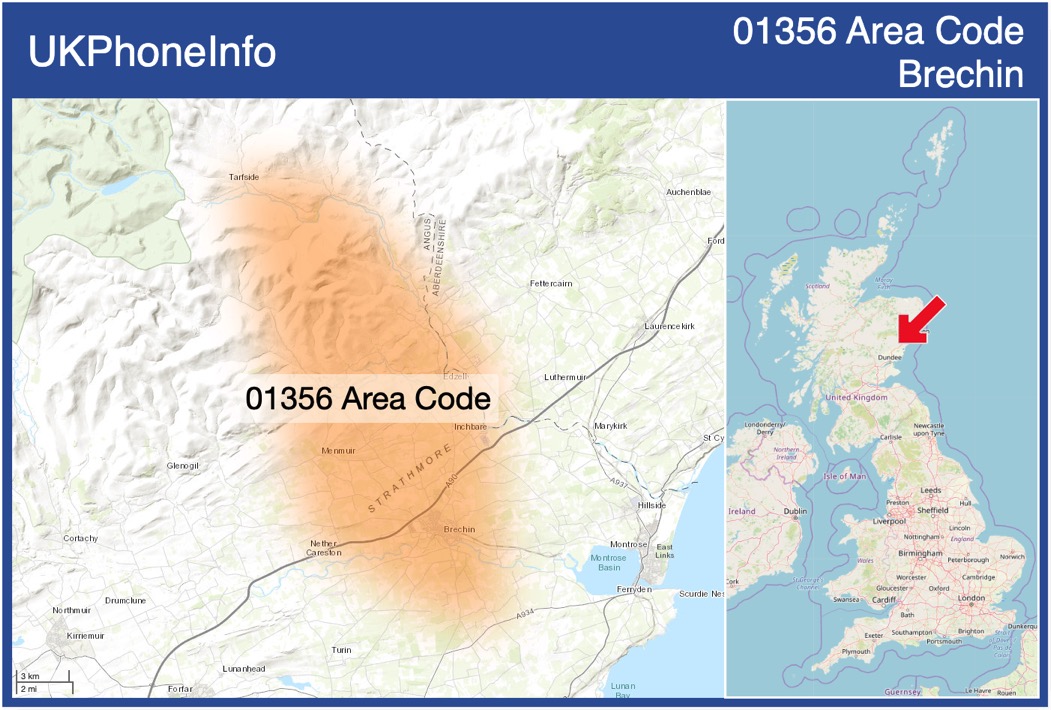 Map of the 01356 area code