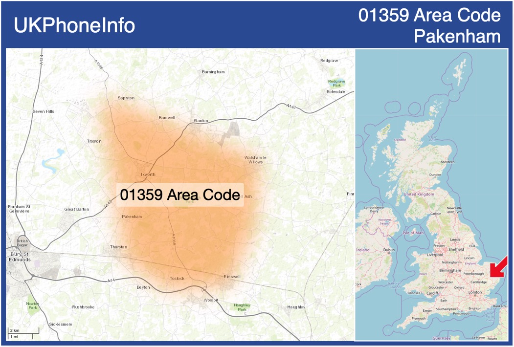 Map of the 01359 area code