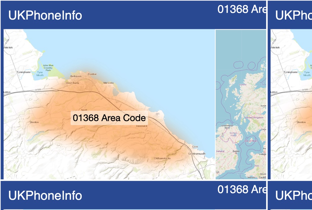 Map of the 01368 area code