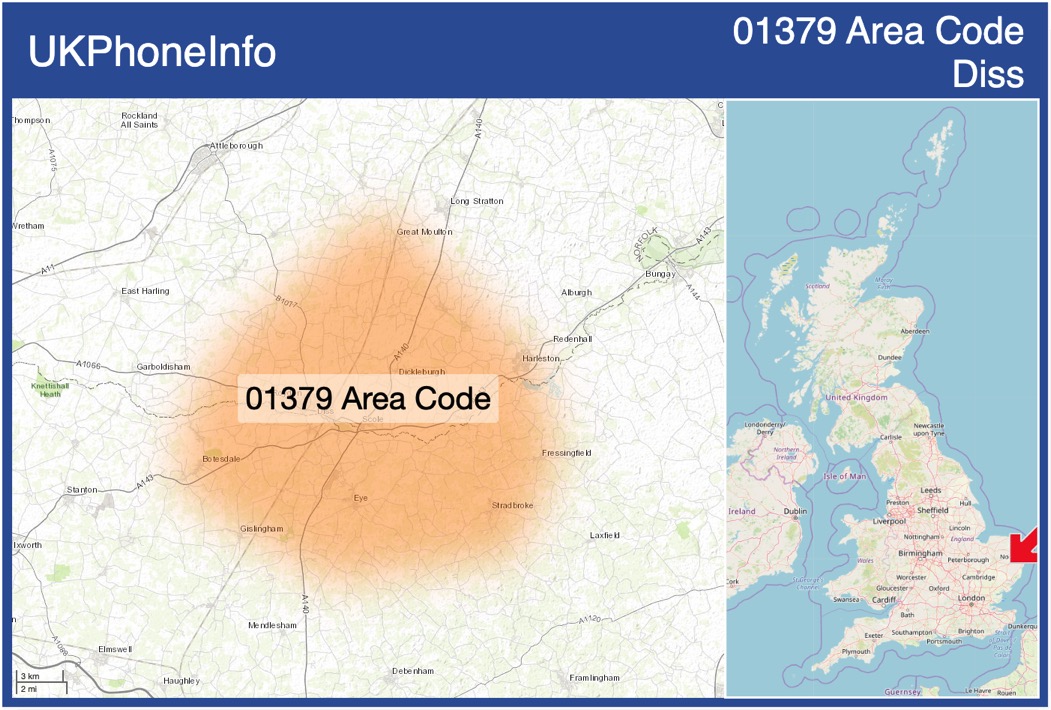 Map of the 01379 area code