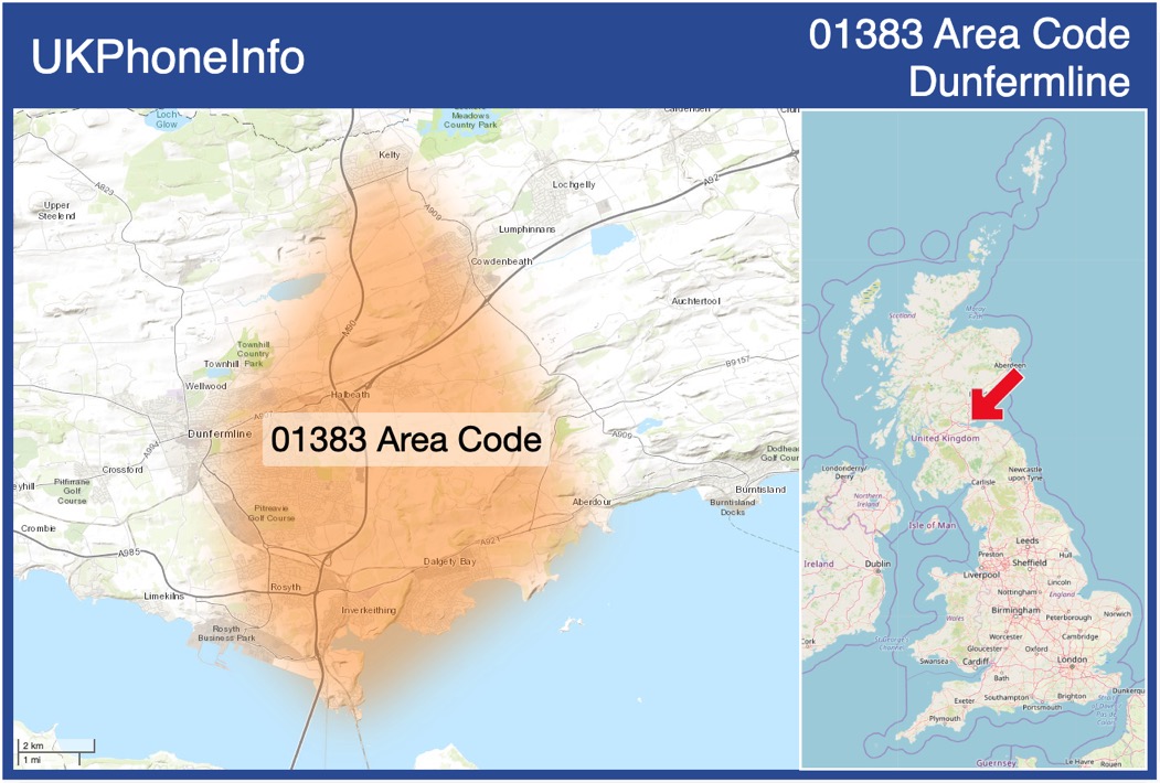 Map of the 01383 area code