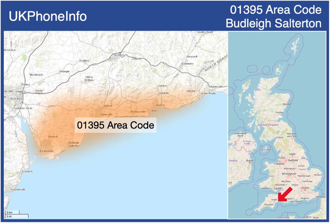 Map of the 01395 area code