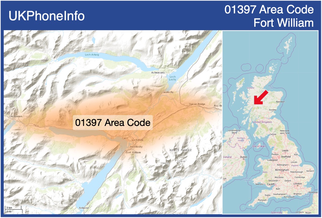 Map of the 01397 area code