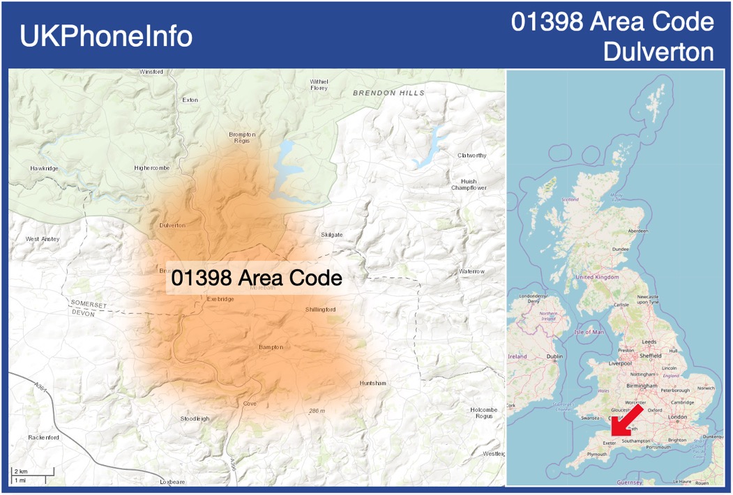 Map of the 01398 area code