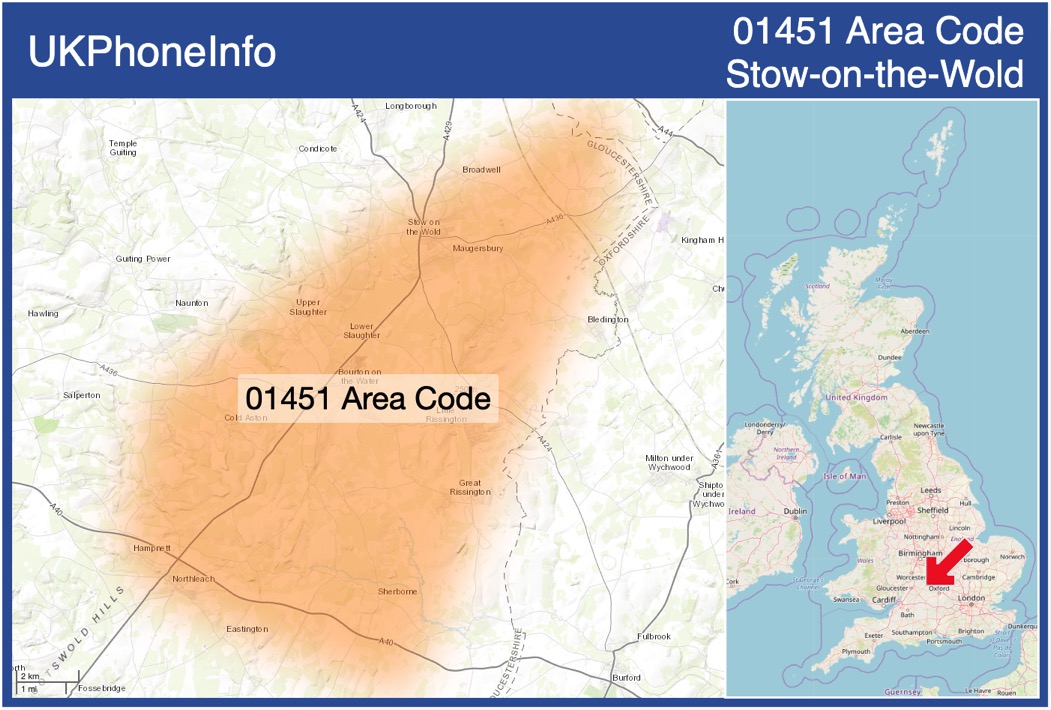 Map of the 01451 area code