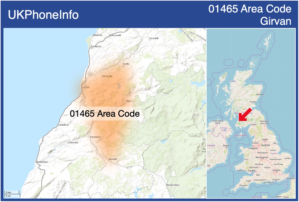 Map of the 01465 area code