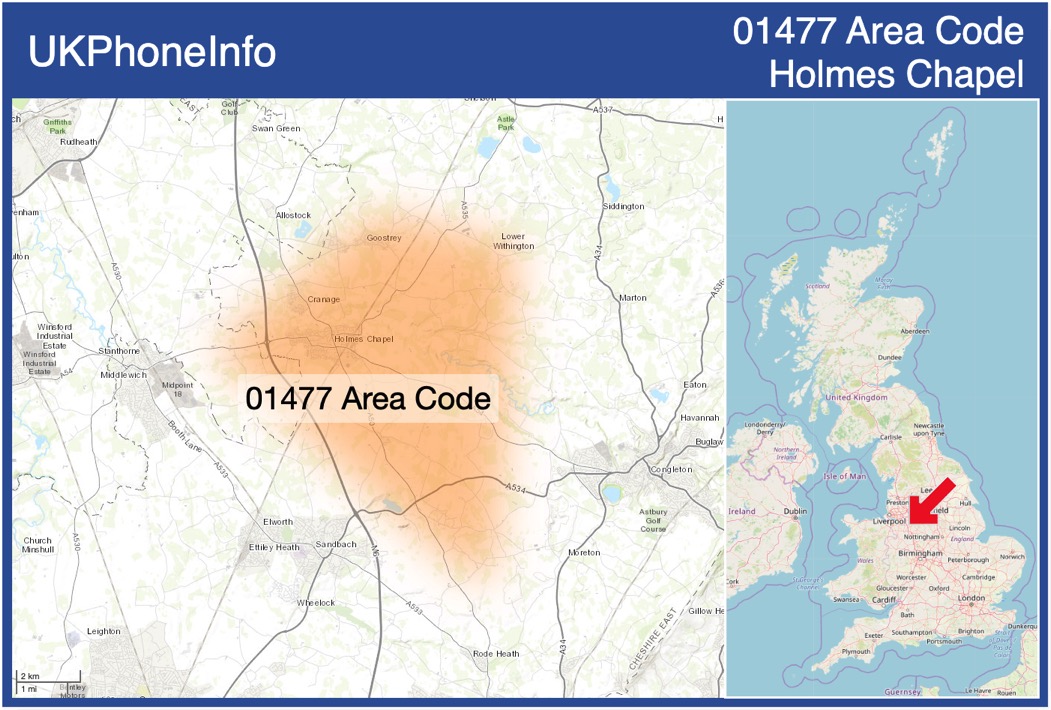 Map of the 01477 area code