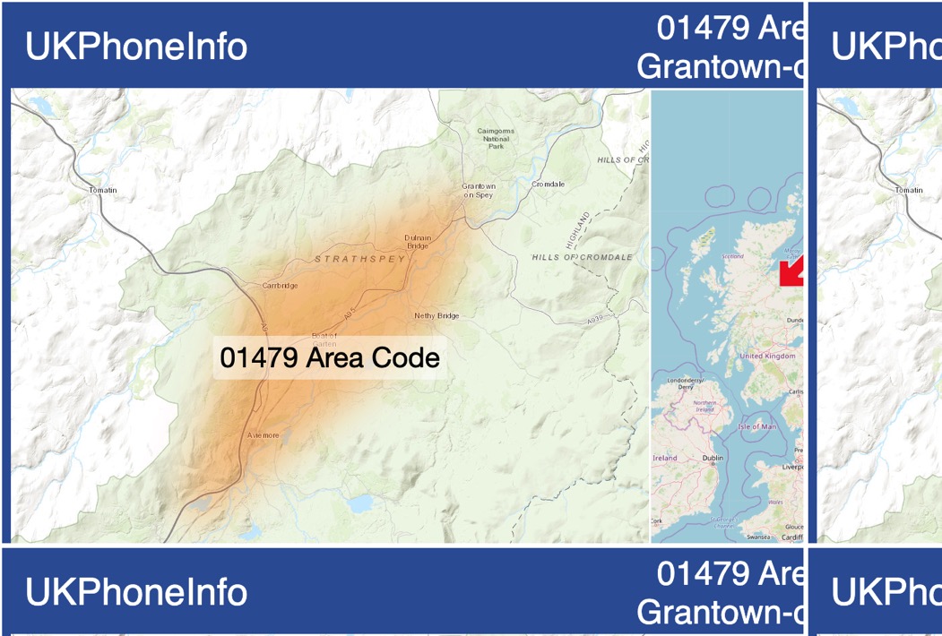 Map of the 01479 area code