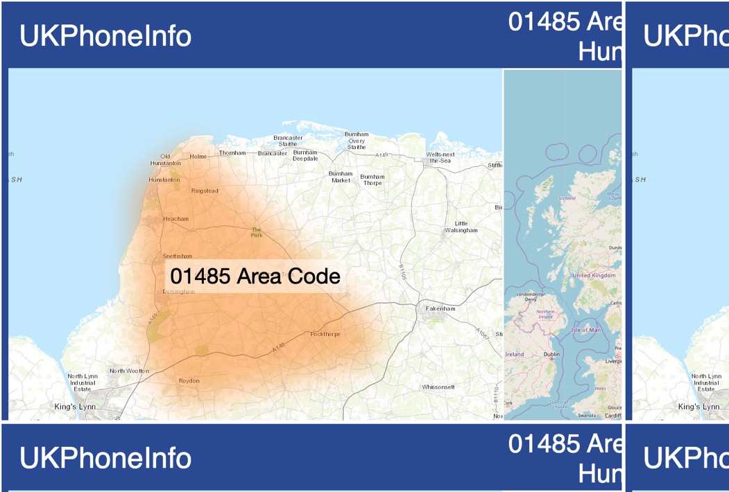 Map of the 01485 area code