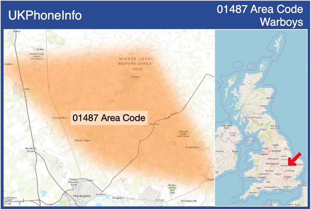 Map of the 01487 area code