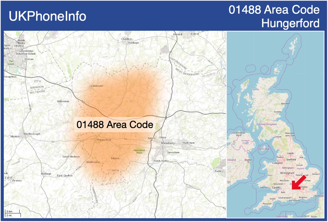 Map of the 01488 area code