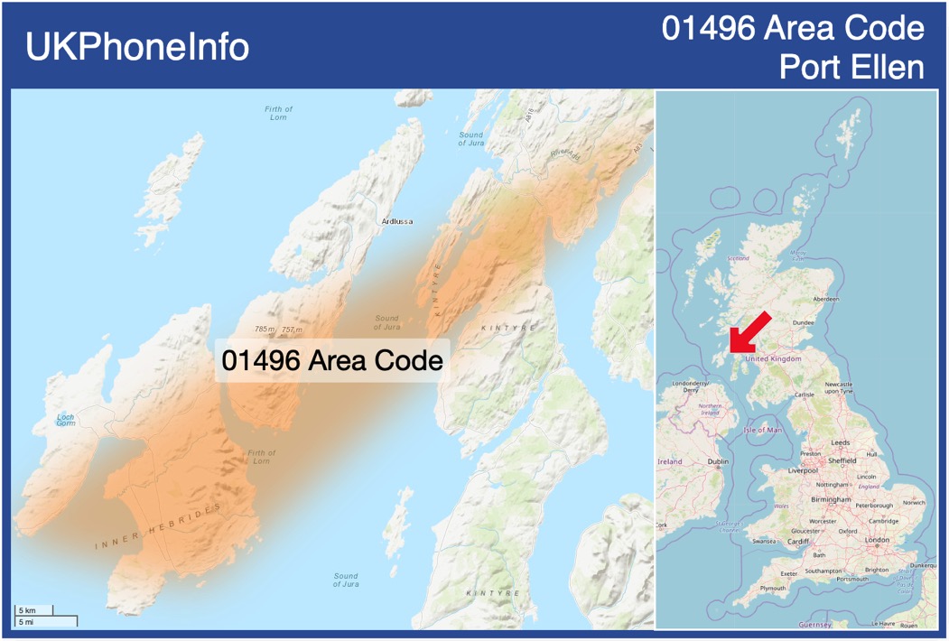 Map of the 01496 area code