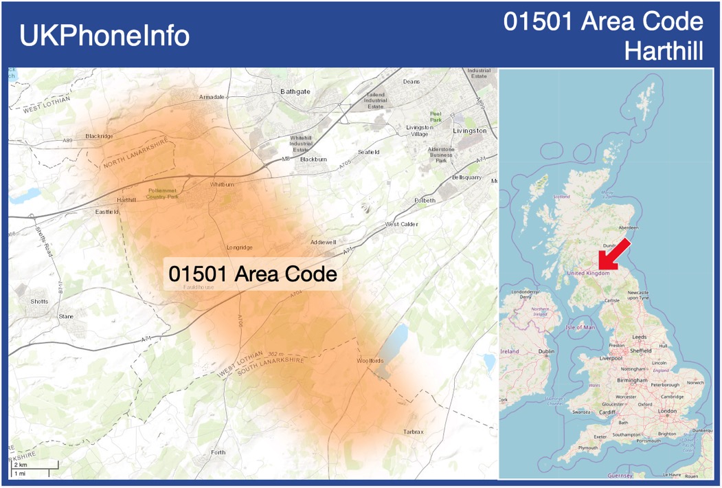 Map of the 01501 area code