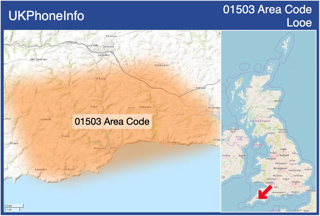 Map of the 01503 area code