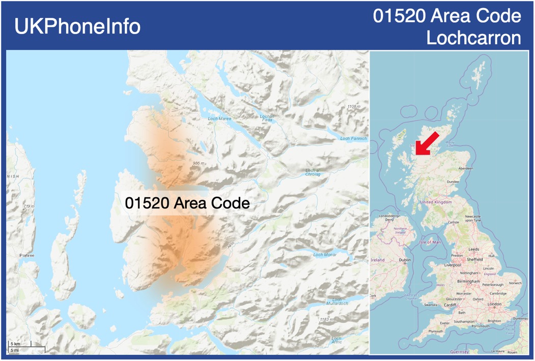 Map of the 01520 area code