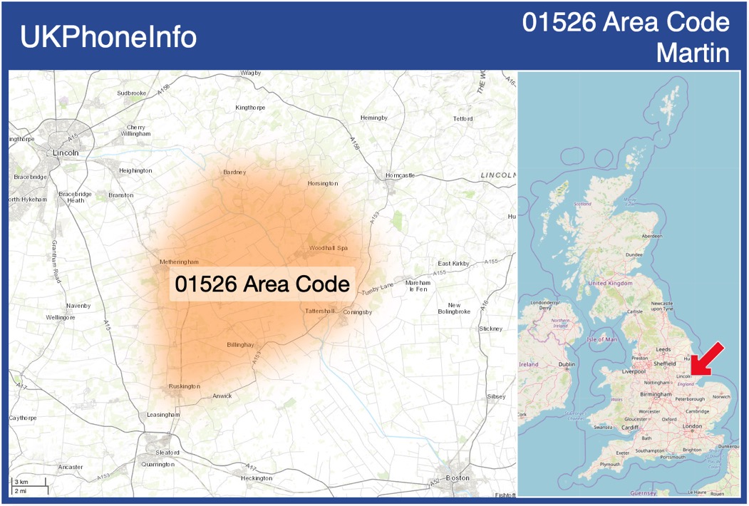 Map of the 01526 area code